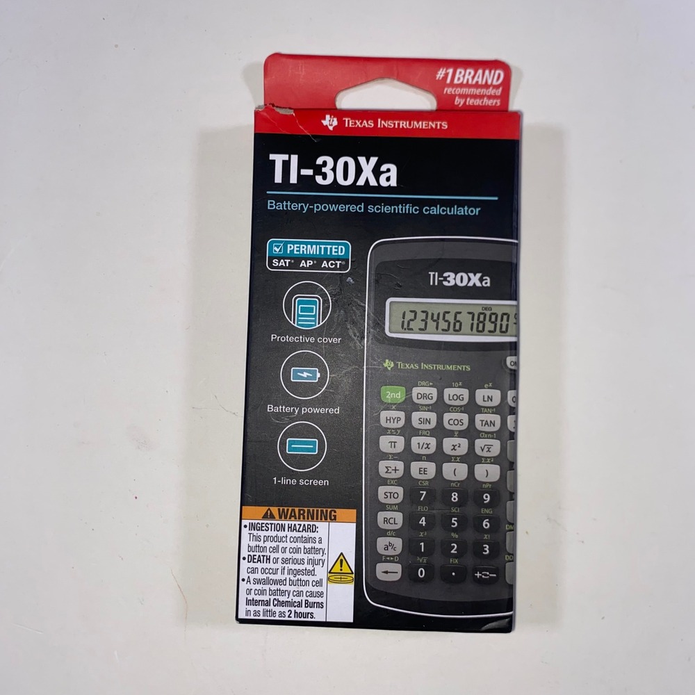 Texas Instruments TI-30Xa Scientific Calculator Black Battery Powered SAT AP ACT